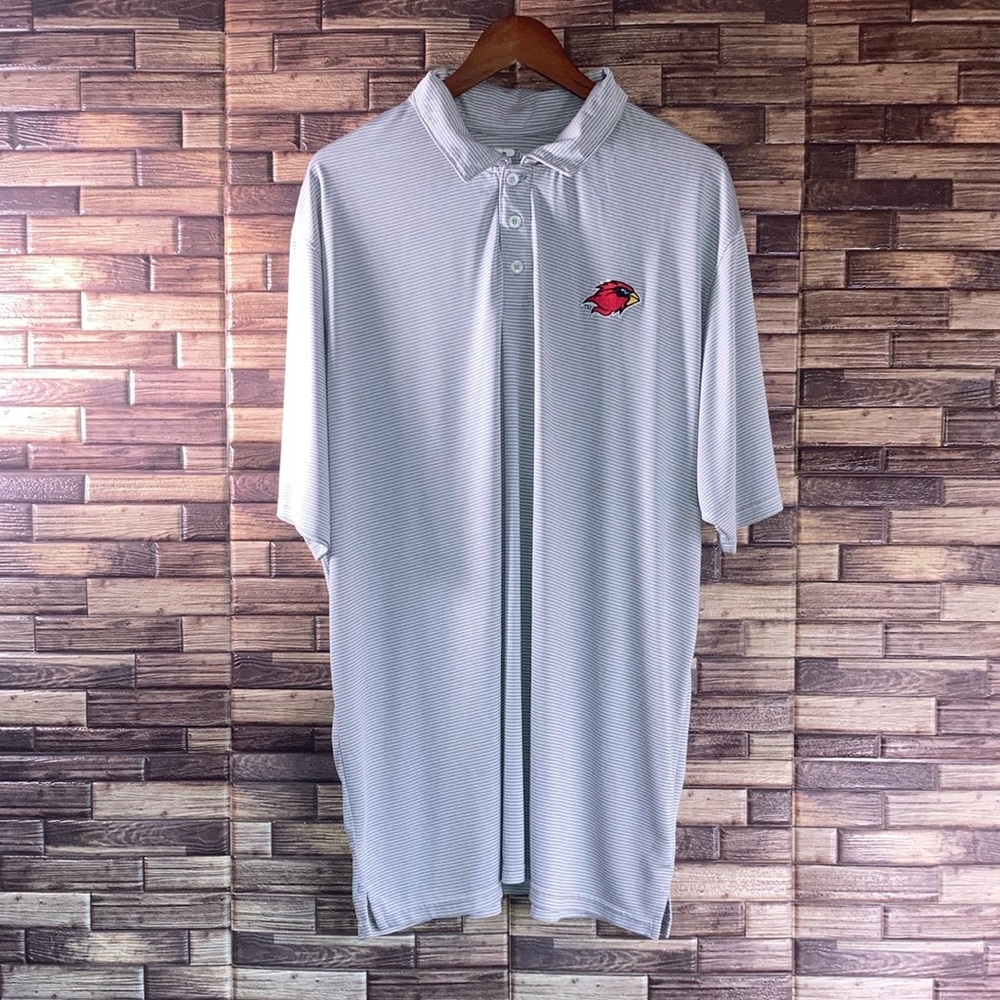 Mens 2XL Russell Athletic Golf Polo W/ MLB St Louis Cardinals Logo